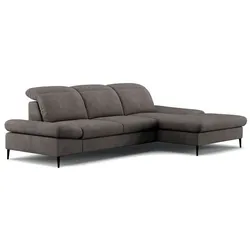COTTA Ecksofa mit Funktion Serra Stoff Grau Stone