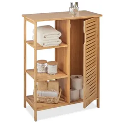 Relaxdays Badschrank aus Bambus Hellbraun