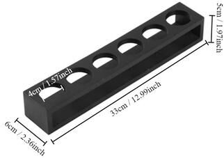 Useful Little Things Bamboo Shot Glass Serving Tray With 6 Slot Display Holder For Tastings black straight
