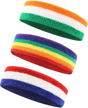 Inspire Picks AOLIKES 3PCS Cotton Sports Sweatbands Moisture Wicking Athletic Headbands For Running, Basketball, Tennis & Fitness 3pcs Multi