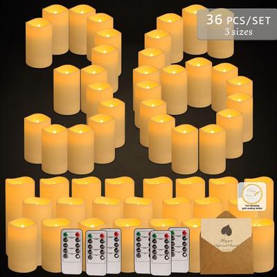 Uplift Treasures Waterproof LED Flameless Candle Light Set For Home Decor 36pcs