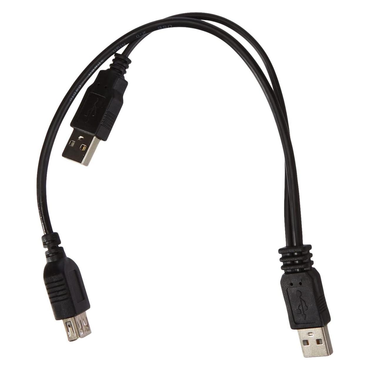 PremiumCord Kabel USB 2.0 Strom Y-Kabel A/M + A/M (0.50 m, USB 2.0) (ku2y01)