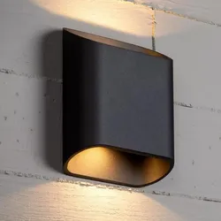 Lucide ATILA LED Wandleuchte IP65 Schwarz – 2x5W 2700K Up & Down