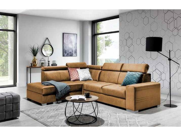 Fun Möbel Ecksofa Ecksofa Schlafsofa NOLAN inkl. USB-Anschluss, inkl. Bettkasten, Kopfteil verstellbar, Rundumbezug, inkl. USB-Anschluss