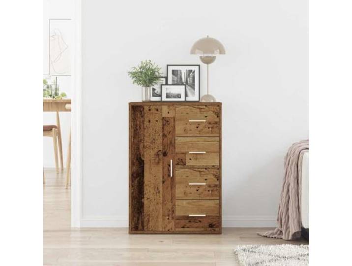 RJPLMFV Anrichte aus Holz, 60 x 31 x 84 cm Holzwerkstoff, Regale, Türen, Schubladen, Griffe im Bar-Stil, Esszimmer