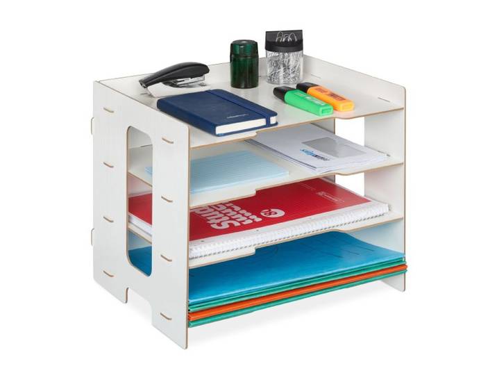 Relaxdays Briefablage aus MDF mit 3 Fächern