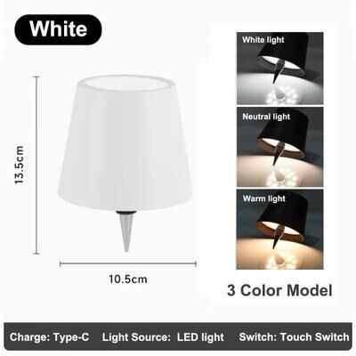 Inspired Finds Wireless LED Bottle Lamp Touch Control Rechargeable Table Light For Wine Bottles soft Ivory Tritone