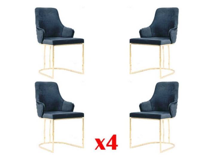 JVmoebel Esszimmerstuhl Stuhlgruppe aus Stoff in Blau mit modernem Design, Made in Europa