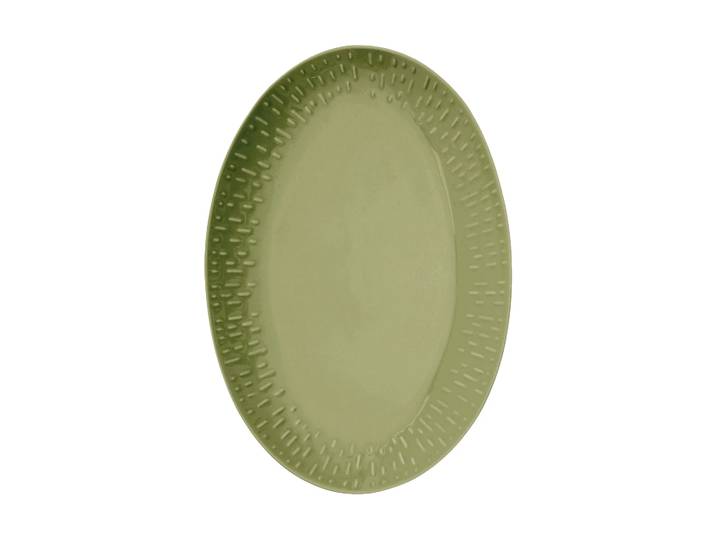 Aida Plat ovale Confetti Olive, 25,5x36 cm