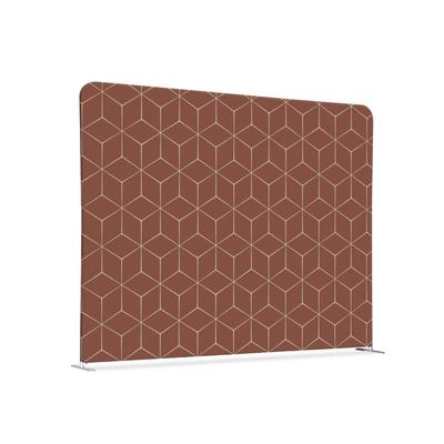 SHOWDOWN Displays Showdown Textil Raumteiler Basic - 200-150 Doppel Hexagon - Rost - Silberner Rahmen