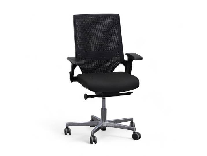 Office swivel chairs Chairzone Self One Pro with 1D armrests, Black/Black, New, Ergonomic chair - ideal for flexible working