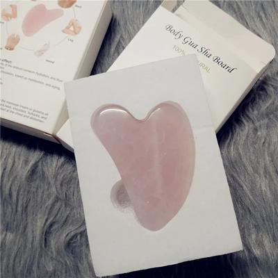 Uplifted Finds High Quality Quartz Jade Facial Roller And Gua Sha Anti Aging Set pink With Box 1