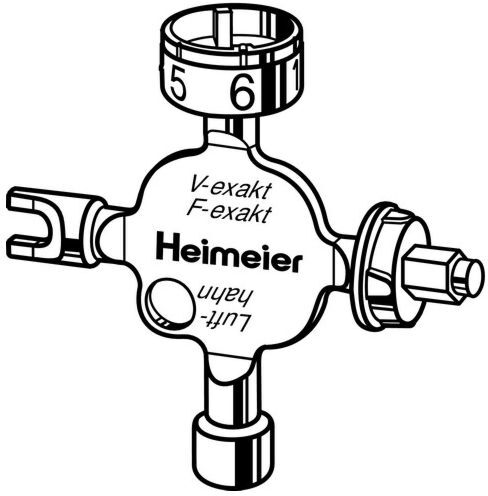 Heimeier Universalschlüssel 053001433 für V-exakt, F-exakt, Retro S