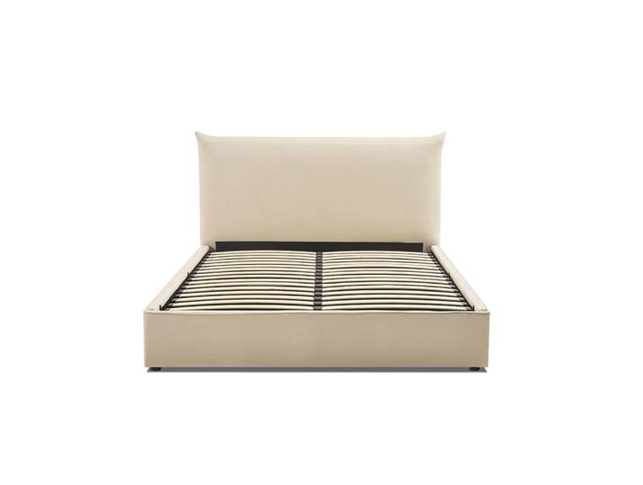 Lit coffre beige 180x200