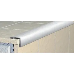 Treppenkante Treppenprofil Havos Chrom, Aluminium Eloxiert, Länge 270 cm, Kantenhöhe 9 mm, ALESH9270