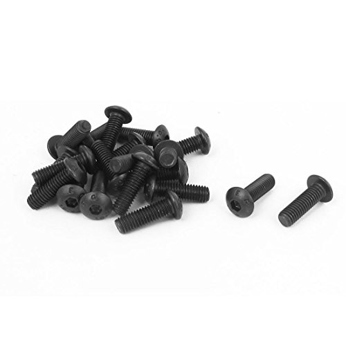 sourcingmap M5 x 16mm Legering Staal Inbusbouten met Knoppenkop - Zwart - 20 stuks