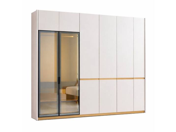 JVmoebel Kleiderschrank Kleiderschrank Moderner Stil Beige Farbe Elegantes Design Holzrahmen Made in Europa