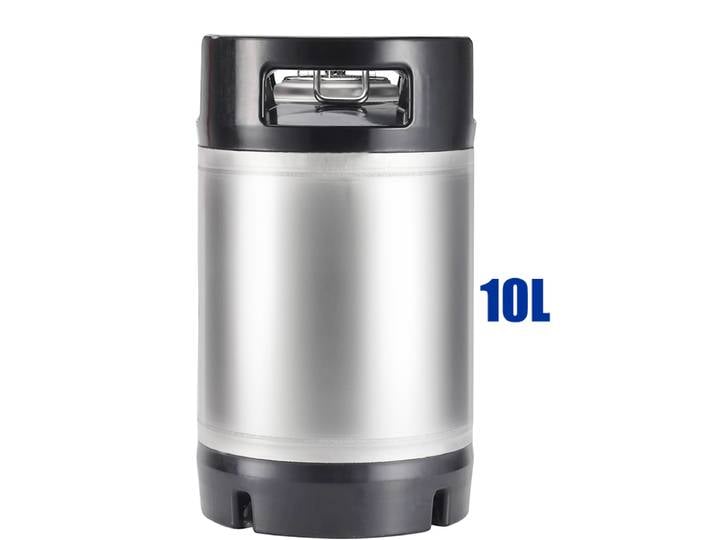 Fût de bière en acier inoxydable avec poignée en caoutchouc, fût de soda de 2.5 gallons, fût de maïs pour le brassage de la bière, serrure à bille, 10L, nouveau
