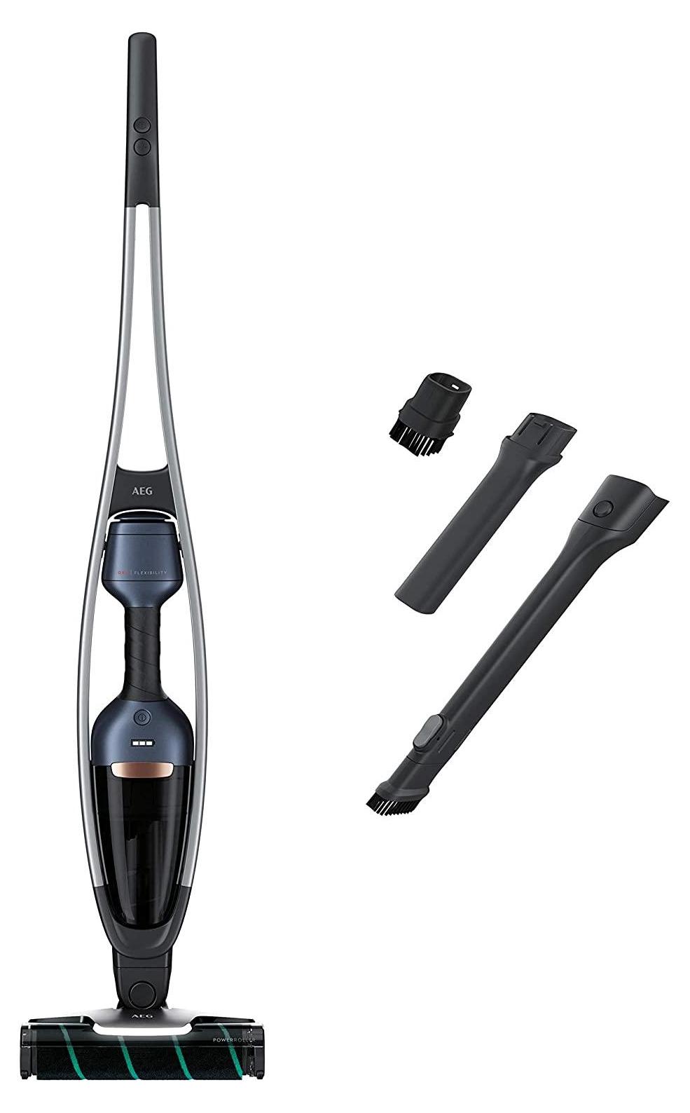 AEG QX9-1-P5IB, Stabstaubsauger, Beutellos, Schwarz, Indigo, Silber, 0,35 l, Trocken, Filterung