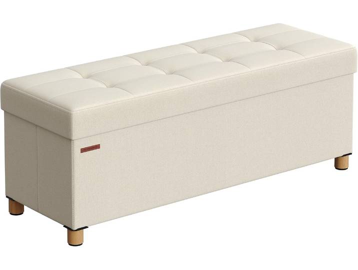Sitzbank Aufbewahrungsbank 110x38x40 cm Cremeweiss