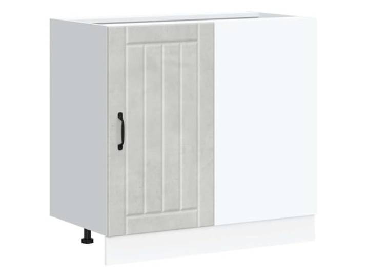 HKTMGDNG Küchenunterschrank Lucca Betongrau Holzwerkstoff 86x46x81,5 cm Kompakter Spülenunterschrank in Betongrau mit verstellbaren Füßen für optimale Raumnutzung in Küche und Vorratsraum.