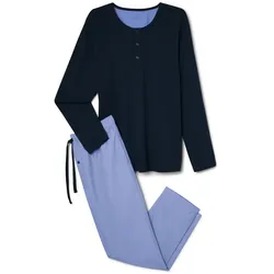 Tchibo - Pyjama mit gewebter Hose - Herren - Gr. M - dunkelblau
