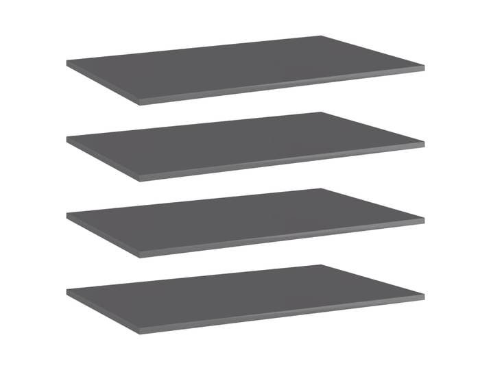 vidaXL Bücherregal-Bretter 4 Stk. Hochglanz-Grau 80x50x1,5 cm