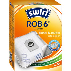 Swirl Staubsaugerbeutel ROB 6 MicroPor Plus, für Saugroboter Dreame & Mova, 4 Stück