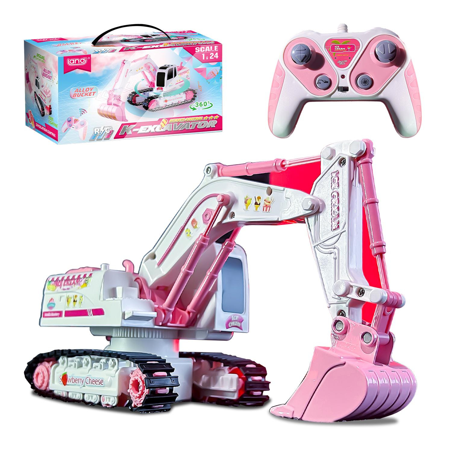 PENGBU RC Graafmachine en Tractor op Afstandsbediening 1:24 Schaal