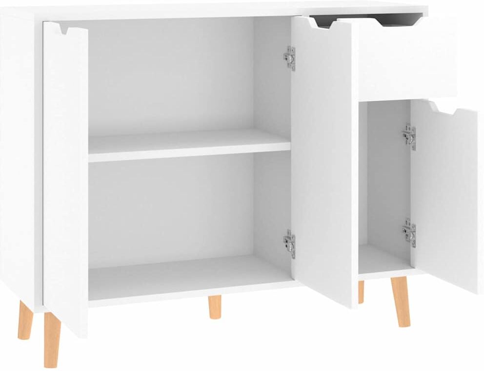 vidaXL Buffet blanc brillant 90x30x72 cm bois d'ingénierie