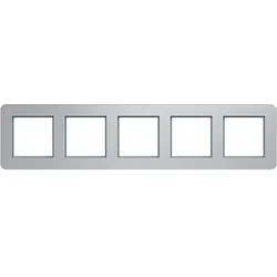 Hager WAD9500ALH Rahmen 5fach waagerecht, C.8, alu matt, Aluminium gebürstet