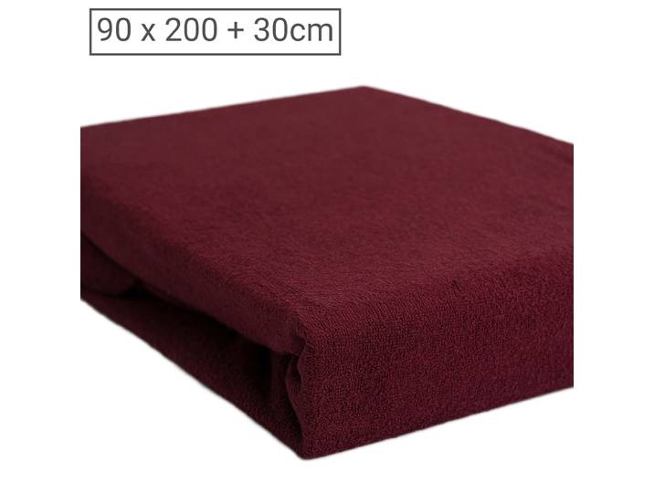 Einzelbett Luxus Frottee Fixleintuch, 80% Baumwolle, 20% Mikrofaser, bordeaux, 90 x 200 cm