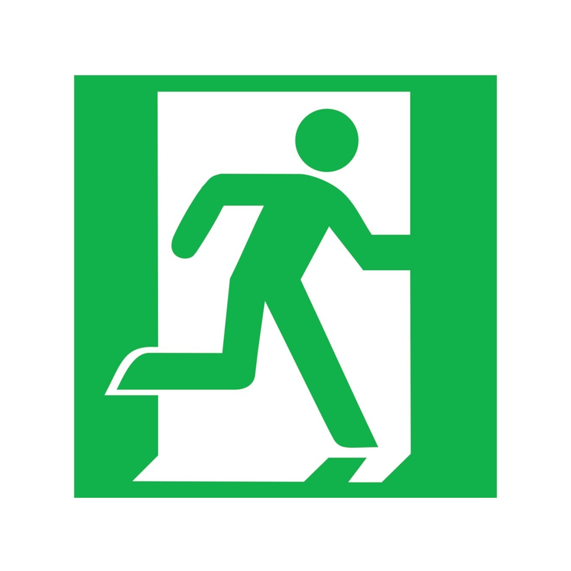 SafetyMarking Fluchtwegschild Folie B200xH200 mm Notausgang rechts langnachleuchtend ; wolk (38.0030)
