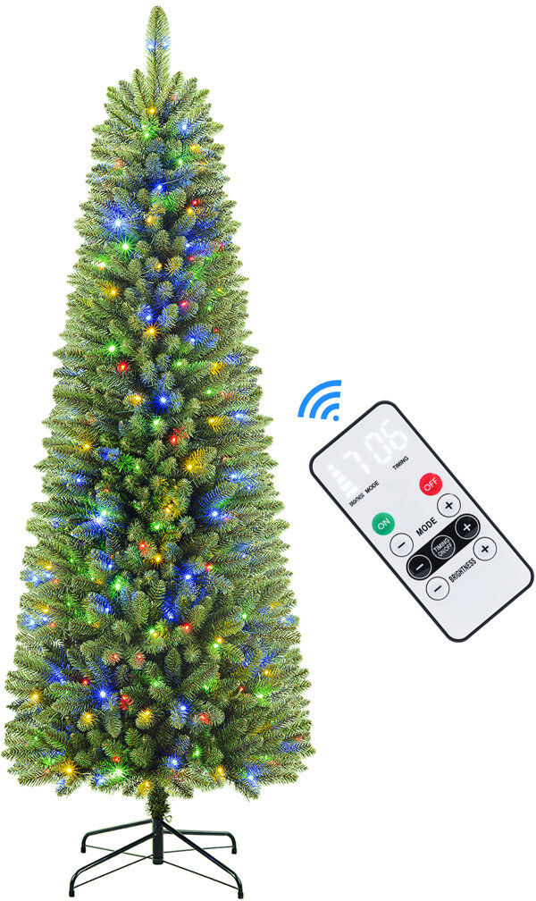 The Seasonal Aisle Lighted Artificial Christmas Tree Green 7'5"