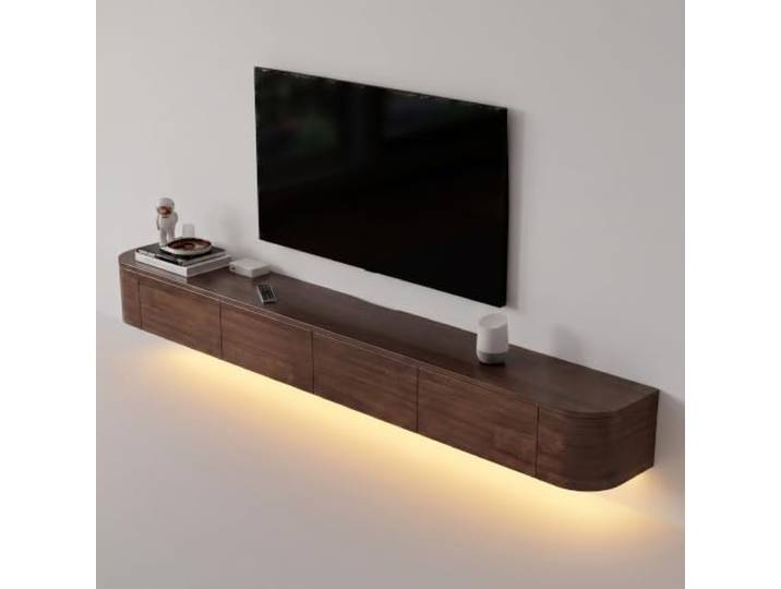 YINXSLO TV Lowboard Hängend, Moderner TV Board Hängend Wohnzimmer Vormontiert-Moderner TV Schrank Hängend Massivholz mit Stauraum, Tv Lowboard Hängend für Wohn- und Schlafzimmer