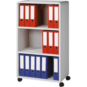Paperflow Bürowagen Mobil 3, 381K2.02, 65 x 124,6 x 33cm, aus Kunststoff, lichtgrau