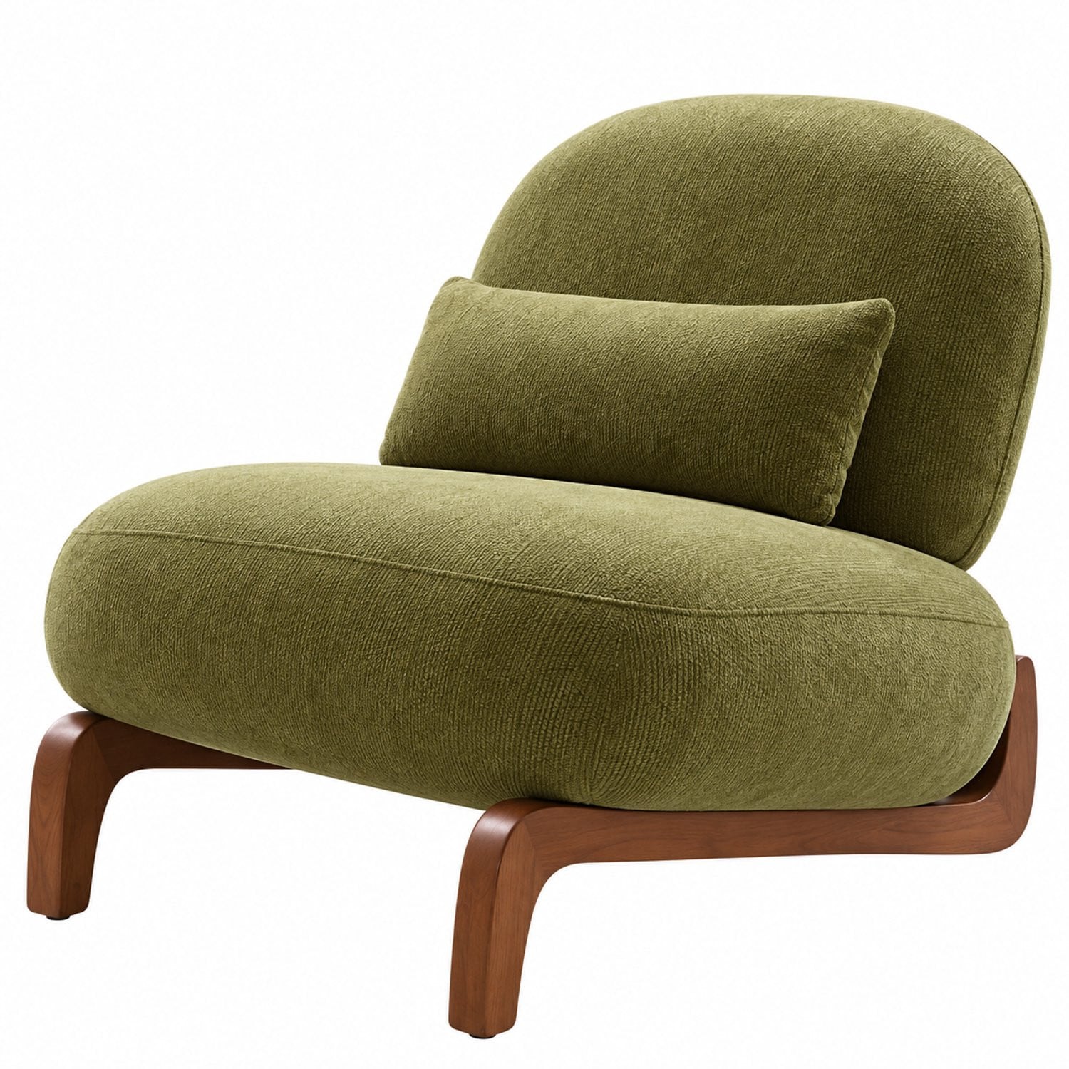 DayeLabel Scandinavische Lounge Fauteuil in Beige met Houten Poten