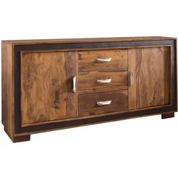 FineBuy, Kommode + Sideboard, Sideboard Braun (160 x 44 x 80 cm)