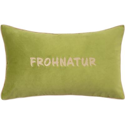 Dekokissen PAD "LETTERS, Kissenhülle, Made in Europa", grün (froh, olive, bestickt), B:30cm L:50cm, Polyester, Dekokissen_Sitzkissen_Kissenhüllen, mit Schriftzug, verschiedene Größen, voller Energie und Individualität