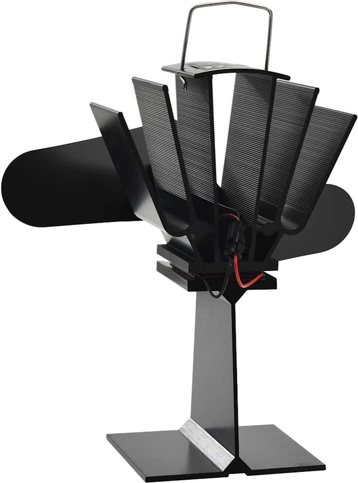 vidaXL Ventilateur de poêle alimenté par chaleur 2 pales Noir