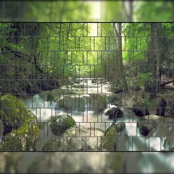 zaun|zu® Sichtschutzstreifen Wasserfall - Bedruckter Sichtschutz 2,5m x 1,8m