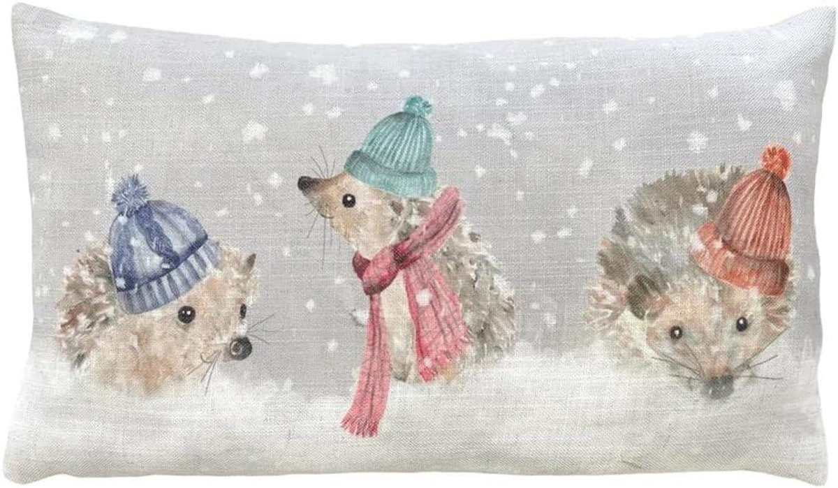 Vierkante kussenhoes met handgeschilderde aquarelprint in veelkleurige decoratieve stijl