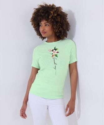 Plus Size Women's Cotton Slub Graphic Tee by Joe Browns in Love Yourself (Size 2X)