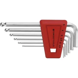 PB SWISS TOOLS Winkelschraubendreher Set 1,5-5mm im Kunststoffhalter 6-teilig