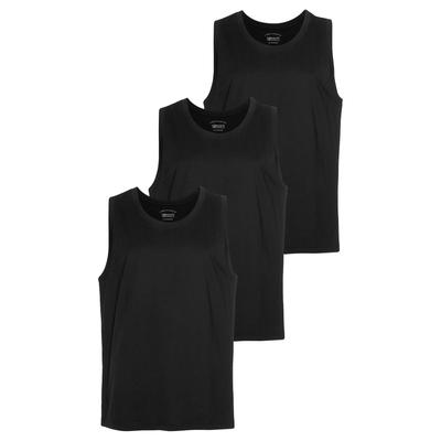 Muscleshirt MAN'S WORLD, Herren, Gr. S (44/46), schwarz, Single Jersey, Obermaterial: 100% Baumwolle, unifarben, Basic, Basic schmal, Rundhals, Shirts, schmal geschnitten, Rundhalsausschnitt, aus 100% Baumwolle