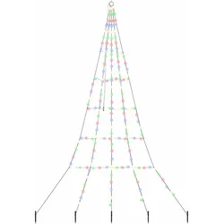 vidaXL LED Weihnachtsbaum mit Erdspießen Mehrfarbig 306 cm Metall