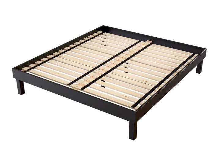 Lit queen size 180x200 Confort en bois massif 180x200 Noir