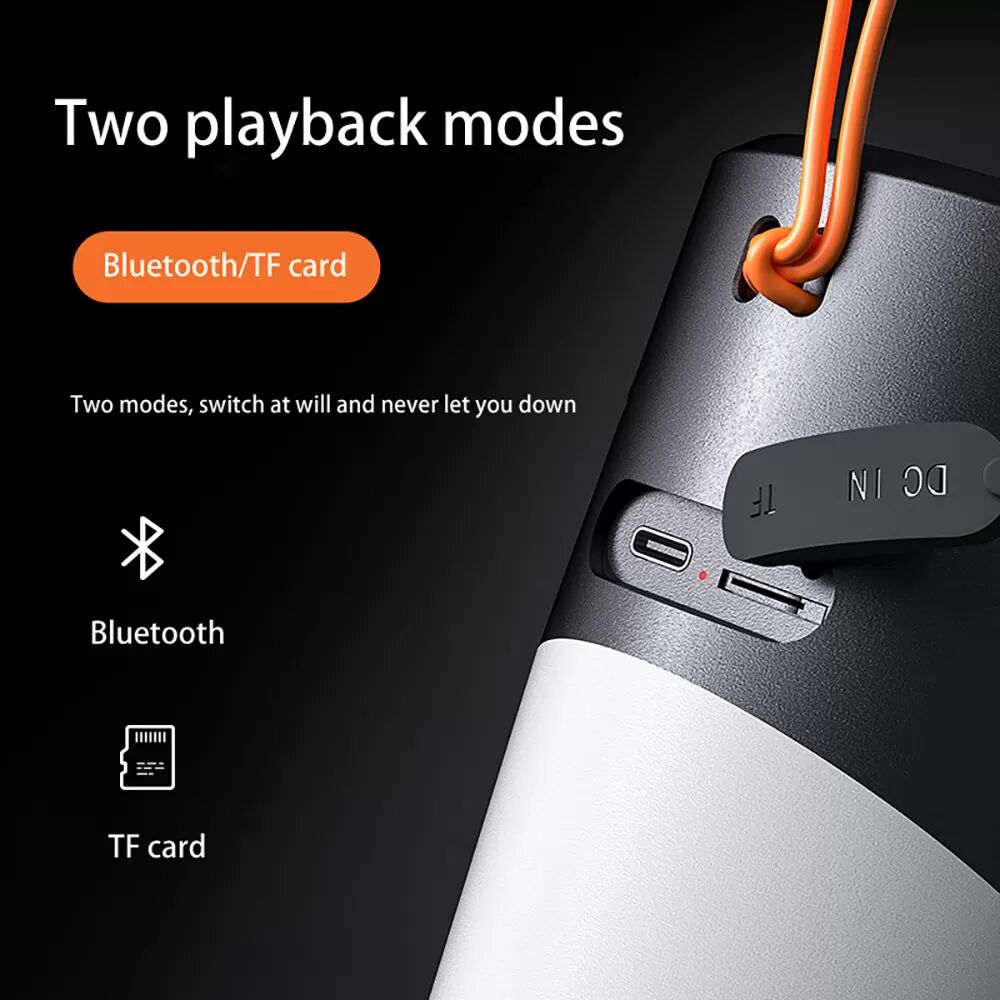 INF Haut-parleur Bluetooth portable avec lumière ambiante RVB Le noir