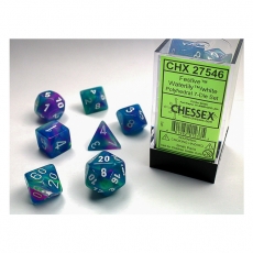 Chessex Würfel - Festive Waterlily/white (7-Würfelset) 292558