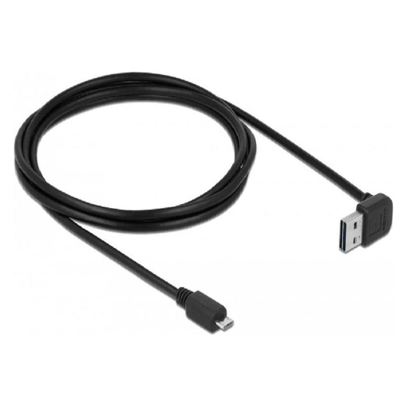Delock USB2.0-Kabel Easy A-MicroB: 2m, schwarz (2 m, USB 2.0) (83536)